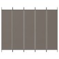 vidaXL 5-tlg. Paravent Anthrazit 250x220 cm Stoff vidaXL 5-tlg. Paravent Anthrazit 250x220 cm Stoff