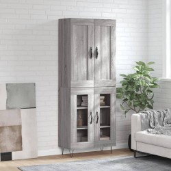 Highboard Grau Sonoma 69,5x34x180 cm Holzwerkstoff