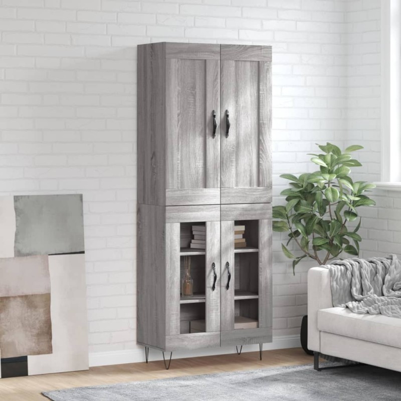 Highboard Grau Sonoma 69,5x34x180 cm Holzwerkstoff Highboard Grau Sonoma 69,5x34x180 cm Holzwerkstoff