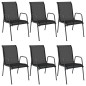 vidaXL Gartenstühle 6 Stk. Stahl und Textilene Schwarz vidaXL Gartenstühle 6 Stk. Stahl und Textilene Schwarz