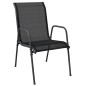 vidaXL Gartenstühle 6 Stk. Stahl und Textilene Schwarz vidaXL Gartenstühle 6 Stk. Stahl und Textilene Schwarz