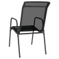 vidaXL Gartenstühle 6 Stk. Stahl und Textilene Schwarz vidaXL Gartenstühle 6 Stk. Stahl und Textilene Schwarz