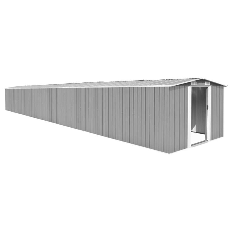 Gerätehaus Grau 257x990x181 cm Verzinkter Stahl Gerätehaus Grau 257x990x181 cm Verzinkter Stahl