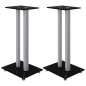Lautsprecher-Ständer 2 Stk. Schwarz & Silbern Hartglas 2 Säulen Lautsprecher-Ständer 2 Stk. Schwarz & Silbern Hartglas 2 Säulen
