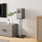 Lautsprecher-Ständer 2 Stk. Schwarz & Silbern Hartglas 2 Säulen Lautsprecher-Ständer 2 Stk. Schwarz & Silbern Hartglas 2 Säulen