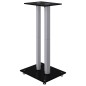 Lautsprecher-Ständer 2 Stk. Schwarz & Silbern Hartglas 2 Säulen Lautsprecher-Ständer 2 Stk. Schwarz & Silbern Hartglas 2 Säulen