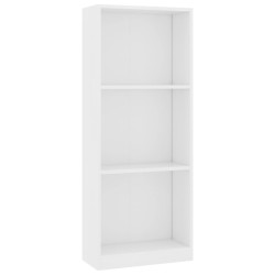 Bücherregal 3 Fächer Weiß 40x24x108 cm Holzwerkstoff