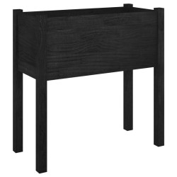 Pflanzkübel Schwarz 70x31x70 cm Massivholz Kiefer