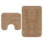 Badematten-Set 2-tlg. Stoff Beige Badematten-Set 2-tlg. Stoff Beige