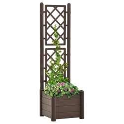 vidaXL Pflanzkübel mit Spalier 43x43x142 cm PP Mokka 