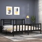Massivholzbett mit Kopfteil Schwarz 200x200 cm Massivholzbett mit Kopfteil Schwarz 200x200 cm