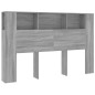 Kopfteil mit Ablagen Grau Sonoma 160x18,5x104,5 cm
