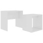 Couchtisch-Set Weiß 48x30x45 cm Holzwerkstoff Couchtisch-Set Weiß 48x30x45 cm Holzwerkstoff