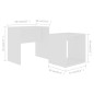 Couchtisch-Set Weiß 48x30x45 cm Holzwerkstoff Couchtisch-Set Weiß 48x30x45 cm Holzwerkstoff