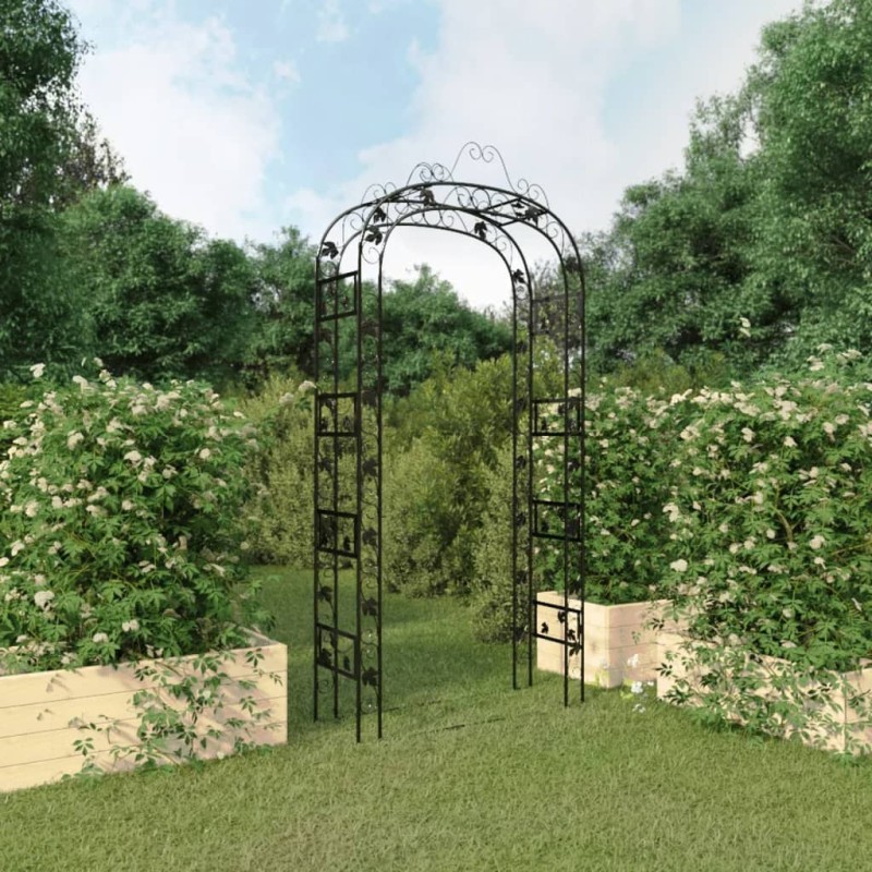 Gartenbogen Schwarz 116x45x240 cm Stahl Gartenbogen Schwarz 116x45x240 cm Stahl