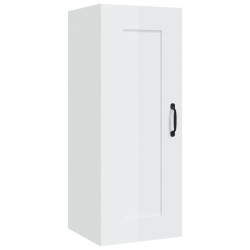 Hängeschrank Hochglanz-Weiß 35x34x90 cm Holzwerkstoff