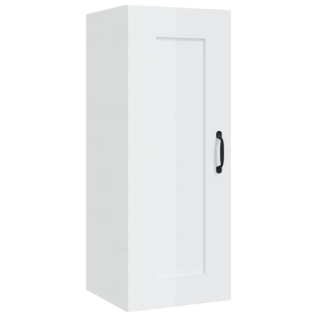Hängeschrank Hochglanz-Weiß 35x34x90 cm Holzwerkstoff