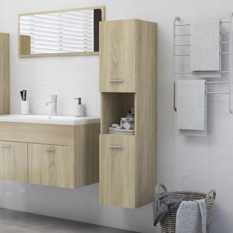 vidaXL Badezimmerschrank Sonoma-Eiche 30x30x130 cm Holzwerkstoff vidaXL Badezimmerschrank Sonoma-Eiche 30x30x130 cm Holzwerkstoff