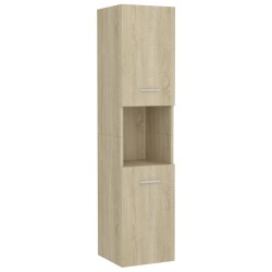 vidaXL Badezimmerschrank Sonoma-Eiche 30x30x130 cm Holzwerkstoff