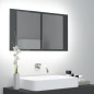 LED-Bad-Spiegelschrank Hochglanz-Grau 80x12x45 cm Acryl LED-Bad-Spiegelschrank Hochglanz-Grau 80x12x45 cm Acryl
