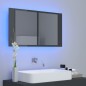 LED-Bad-Spiegelschrank Hochglanz-Grau 80x12x45 cm Acryl LED-Bad-Spiegelschrank Hochglanz-Grau 80x12x45 cm Acryl