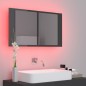LED-Bad-Spiegelschrank Hochglanz-Grau 80x12x45 cm Acryl LED-Bad-Spiegelschrank Hochglanz-Grau 80x12x45 cm Acryl