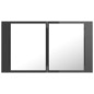 LED-Bad-Spiegelschrank Hochglanz-Grau 80x12x45 cm Acryl LED-Bad-Spiegelschrank Hochglanz-Grau 80x12x45 cm Acryl