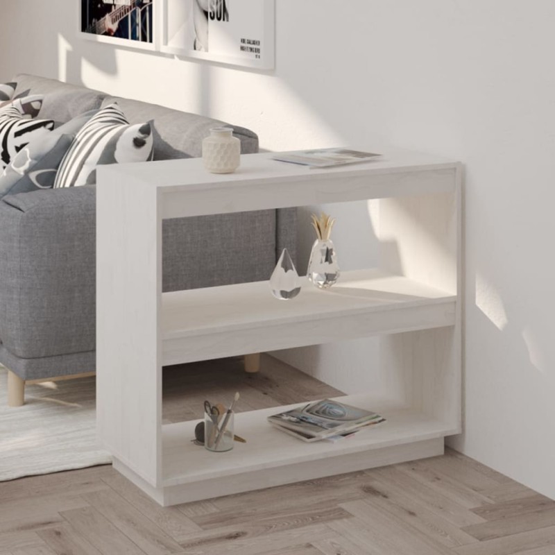 Bücherregal Weiß 80x35x71 cm Massivholz Kiefer Bücherregal Weiß 80x35x71 cm Massivholz Kiefer