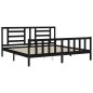 Massivholzbett mit Kopfteil Schwarz 200x200 cm Massivholzbett mit Kopfteil Schwarz 200x200 cm