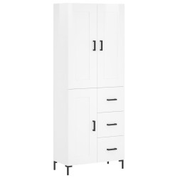 vidaXL Highboard Hochglanz-Weiß 69,5x34x180 cm Holzwerkstoff