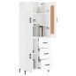 vidaXL Highboard Hochglanz-Weiß 69,5x34x180 cm Holzwerkstoff vidaXL Highboard Hochglanz-Weiß 69,5x34x180 cm Holzwerkstoff