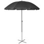 vidaXL Sonnenliegen mit Schirm Aluminium Schwarz vidaXL Sonnenliegen mit Schirm Aluminium Schwarz