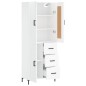 vidaXL Highboard Hochglanz-Weiß 69,5x34x180 cm Holzwerkstoff vidaXL Highboard Hochglanz-Weiß 69,5x34x180 cm Holzwerkstoff