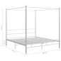 vidaXL Himmelbett Weiß Metall 180x200 cm vidaXL Himmelbett Weiß Metall 180x200 cm
