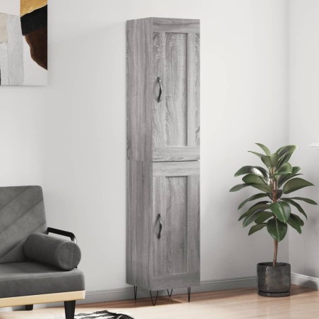 Highboard Grau Sonoma 34,5x34x180 cm Holzwerkstoff
