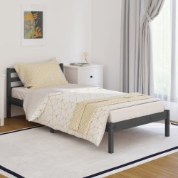 vidaXL Massivholzbett Kiefer 90x200 cm Grau
