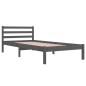 vidaXL Massivholzbett Kiefer 90x200 cm Grau vidaXL Massivholzbett Kiefer 90x200 cm Grau