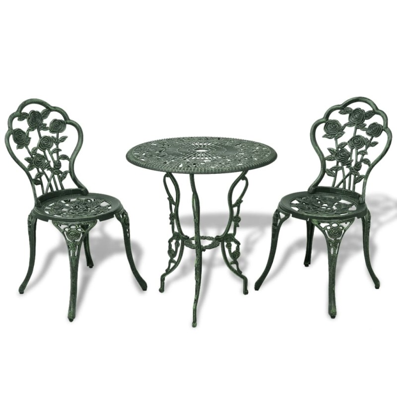 3-tlg. Bistro-Set Aluminiumguss Grün 3-tlg. Bistro-Set Aluminiumguss Grün