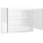 vidaXL Spiegelschrank fürs Bad 80x15x60 cm MDF Glänzend Weiß vidaXL Spiegelschrank fürs Bad 80x15x60 cm MDF Glänzend Weiß