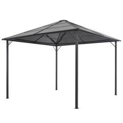 Gartenpavillon mit Dach Aluminium 3×3 m  Schwarz