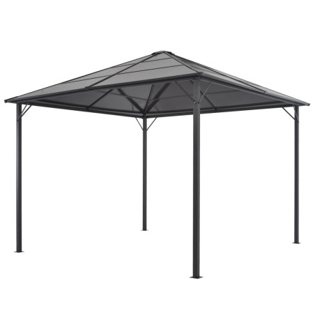 Gartenpavillon mit Dach Aluminium 3×3 m  Schwarz