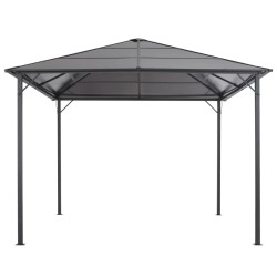 Gartenpavillon mit Dach Aluminium 3×3 m  Schwarz