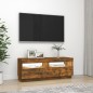 TV-Schrank mit LED-Leuchten Räuchereiche 100x35x40 cm TV-Schrank mit LED-Leuchten Räuchereiche 100x35x40 cm