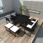 vidaXL 9-tlg. Garten-Essgruppe mit Kissen Poly Rattan Schwarz vidaXL 9-tlg. Garten-Essgruppe mit Kissen Poly Rattan Schwarz