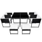 vidaXL 9-tlg. Garten-Essgruppe mit Kissen Poly Rattan Schwarz vidaXL 9-tlg. Garten-Essgruppe mit Kissen Poly Rattan Schwarz