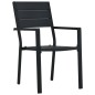 vidaXL Gartenstühle 4 Stk. Schwarz HDPE Holz-Optik vidaXL Gartenstühle 4 Stk. Schwarz HDPE Holz-Optik