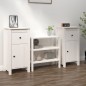 Sideboards 2 Stk. Weiß 40x35x80 cm Massivholz Kiefer Sideboards 2 Stk. Weiß 40x35x80 cm Massivholz Kiefer