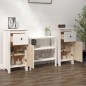 Sideboards 2 Stk. Weiß 40x35x80 cm Massivholz Kiefer Sideboards 2 Stk. Weiß 40x35x80 cm Massivholz Kiefer