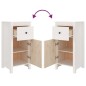 Sideboards 2 Stk. Weiß 40x35x80 cm Massivholz Kiefer Sideboards 2 Stk. Weiß 40x35x80 cm Massivholz Kiefer