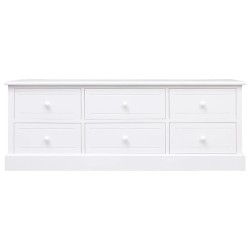 vidaXL TV-Schrank Weiß 108x30x40 cm Massivholz Paulownia